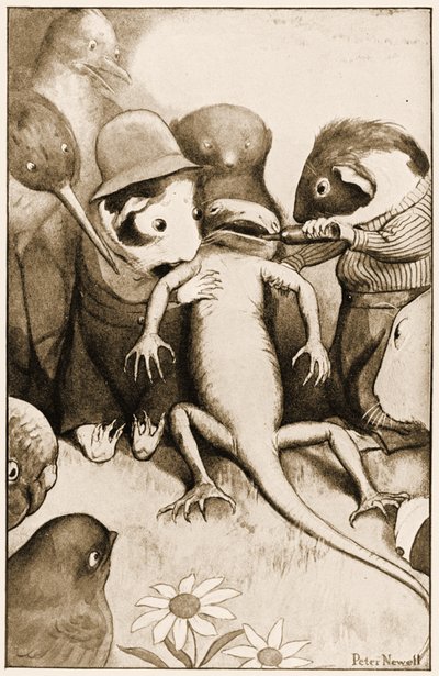The Poor Little Lizard Bill Was in the Middle Being Held Up, Illustration for Lewis Carroll